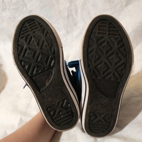 Boys Converse All Star Chuck Taylors Size 12 High Tops Blue and Black - Picture 9 of 9